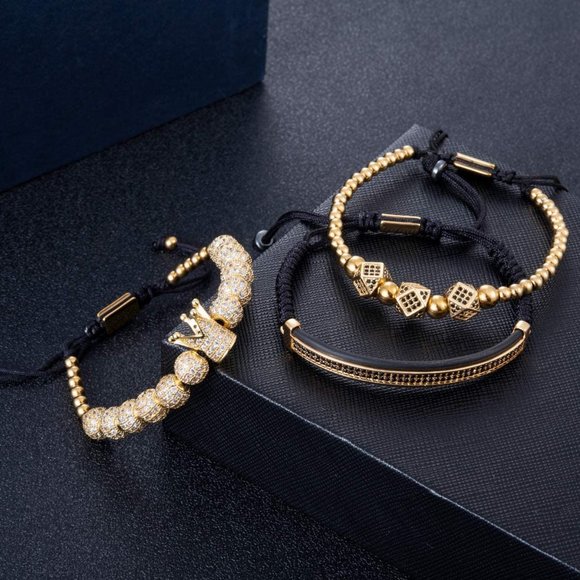 Gold Classy Crown Bangle Bracelet